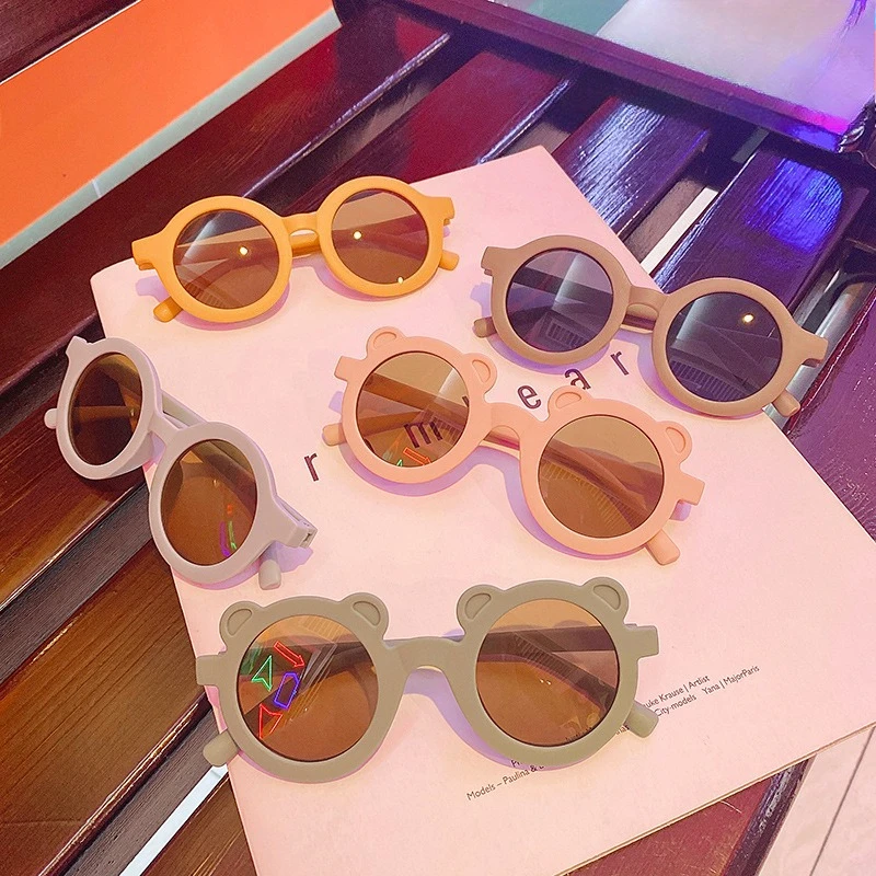 2026 Modische Neue UV400 Kinder-Sonnenbrille mit Weichen Bärenohren Runde Sonnenbrille für Babys Mädchen Jungen Kleinkinder Outdoor Strand Urlaub Geschenk – Detail 6