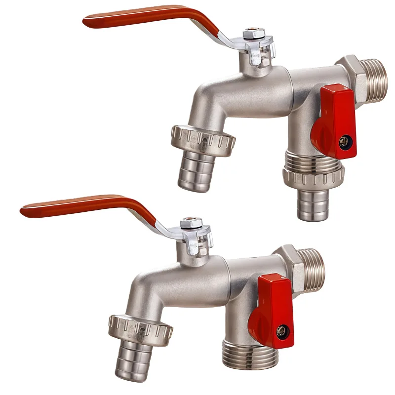 Washing Machine Belt Spout Faucet Zinc Alloy Garden Spout One in Two Out Multi-purpose Spout