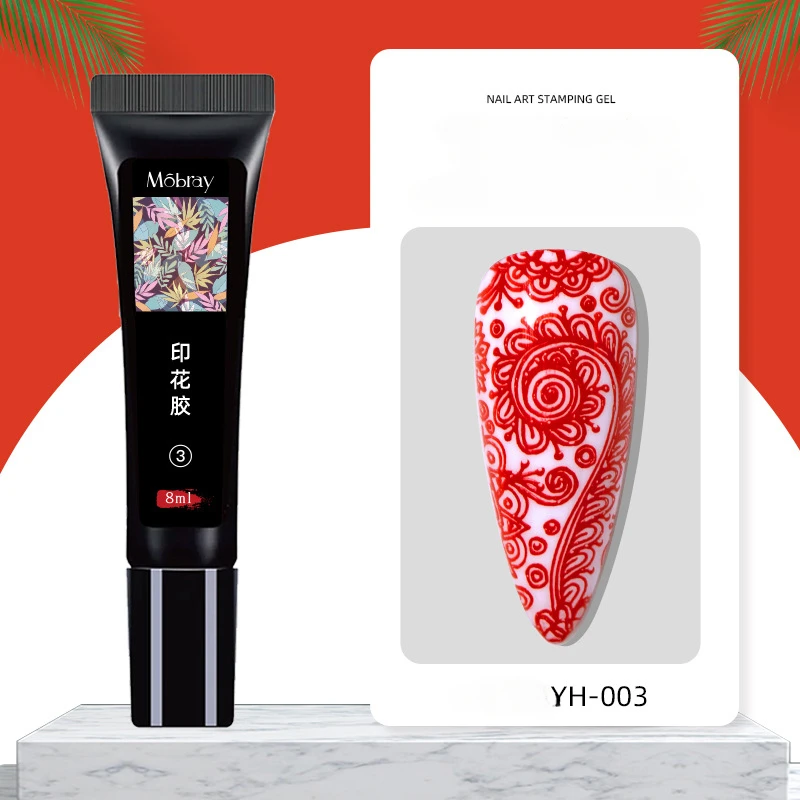 25 لون مسمار الفن ختم هلام 8 مللي البولندية شبه دائم الهجين الورنيش مانيكير الفن تصميم معطف فوقي UV ختم هلام مسمار الديكور #5