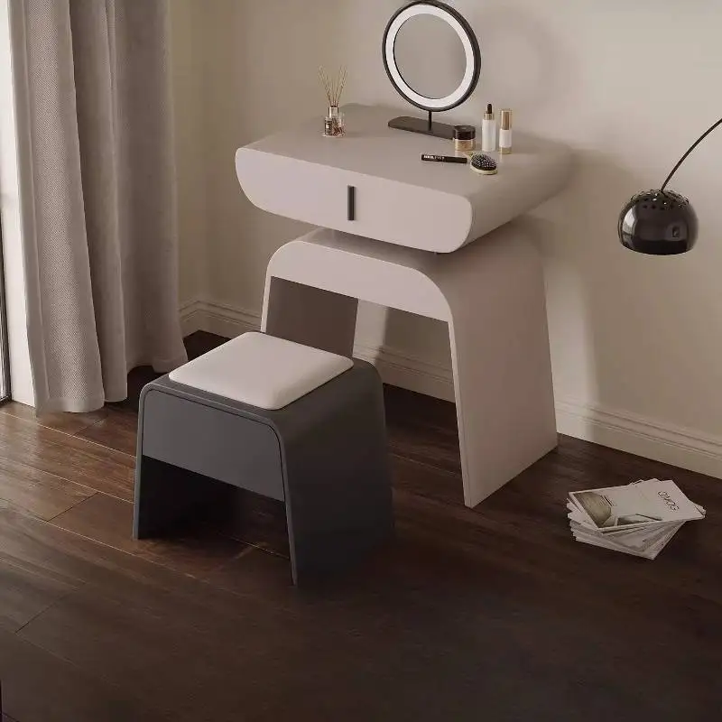 Space Mirror Vanity Desk Drawers Storage Compact Dressing Bedroom Vanity Desk Organizer Bedside