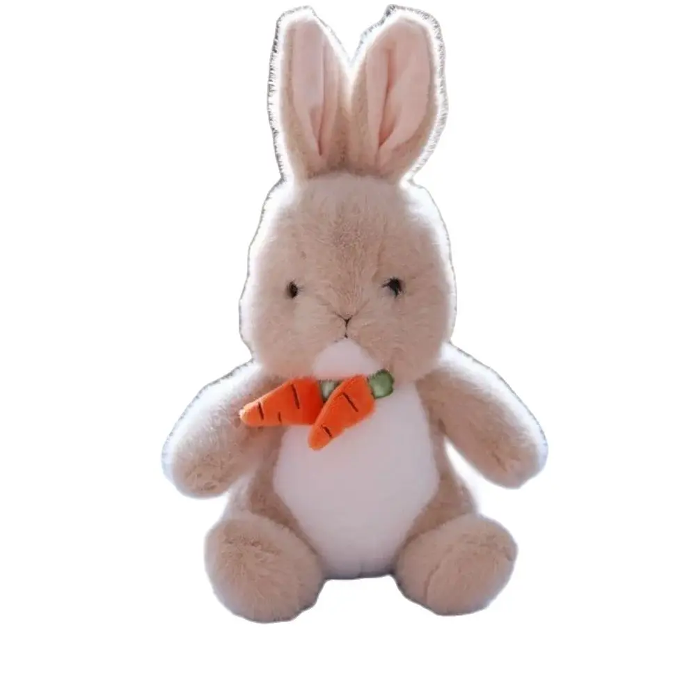 Jouet en peluche lapin radis pour enfants, accessoire petit lapin blanc, beurre animal apaisant mignon, envoyer un cadeau d'anniversaire, 30-45cm