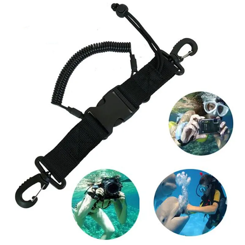 Scuba Diving Dive Canoe Camera Lanyard with Quick Release Buckle and Clips for Under Kayaking Swimming Sports Accessories