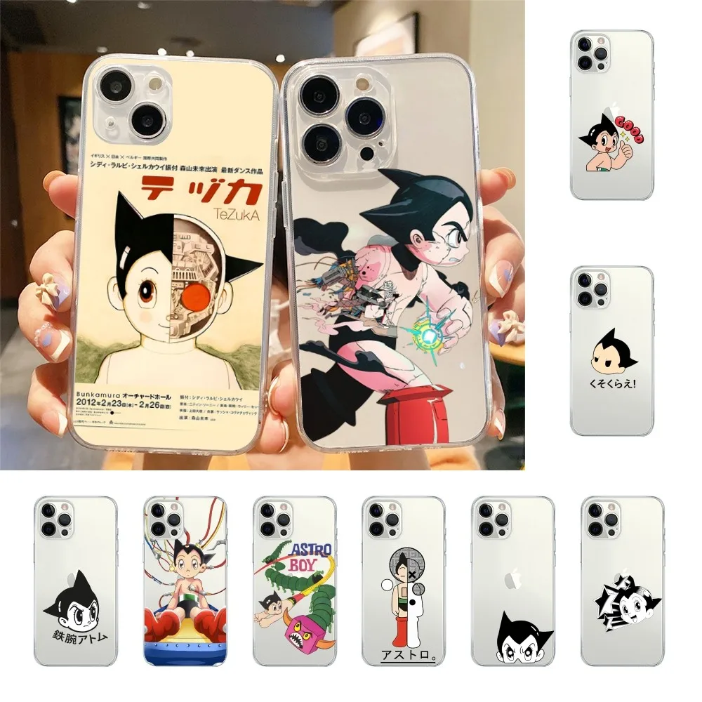 Japanese anime-Astro-Boys Phone Case For Iphone 15 11 13 14 Pro Max 7 8 Plus X Xr Xs Max Se2020 12mini Transparent Cover