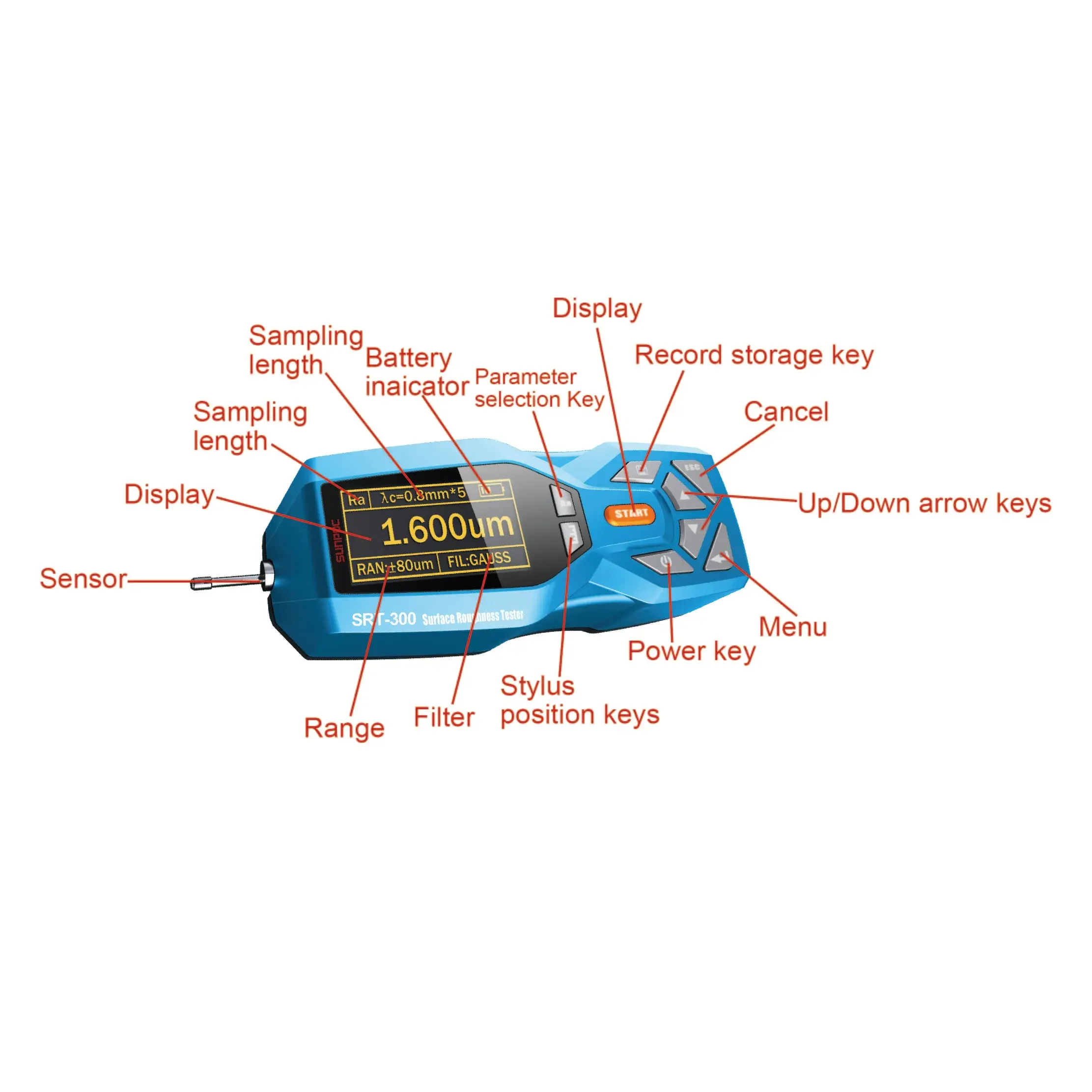 Sensor Surface Roughness Tester  Testing Instruments DNT Test Equipment