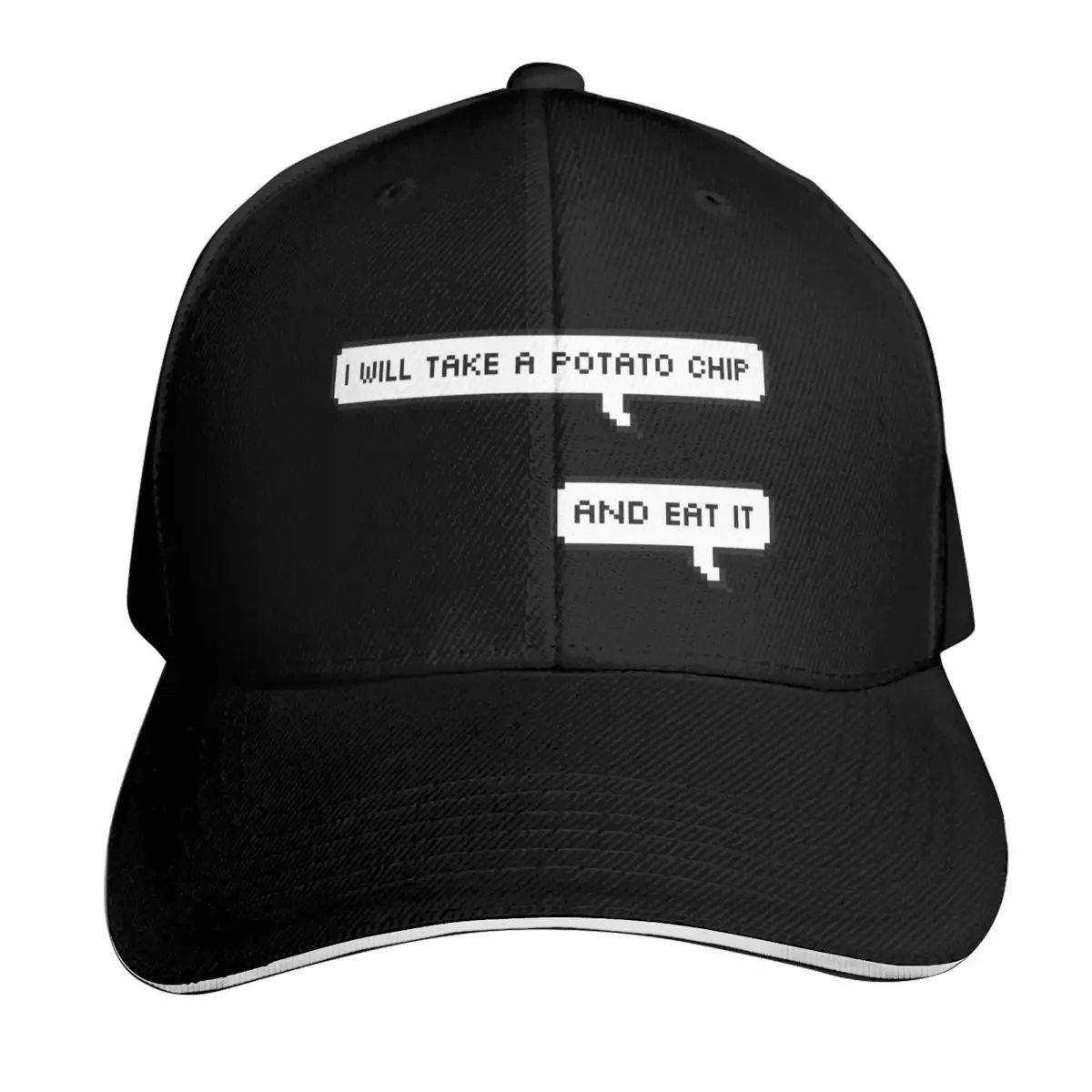 I Will Take A Potato Chip And Eat It - Pixel Speech Bubble Baseball Cap Men Women Casual Summer Sport Sun Cap
