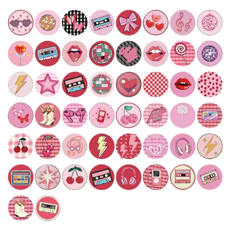 

U55B 50pcs Cartoon Cherries Doodles Decals Stickers None Toxic PVC Safe for Children