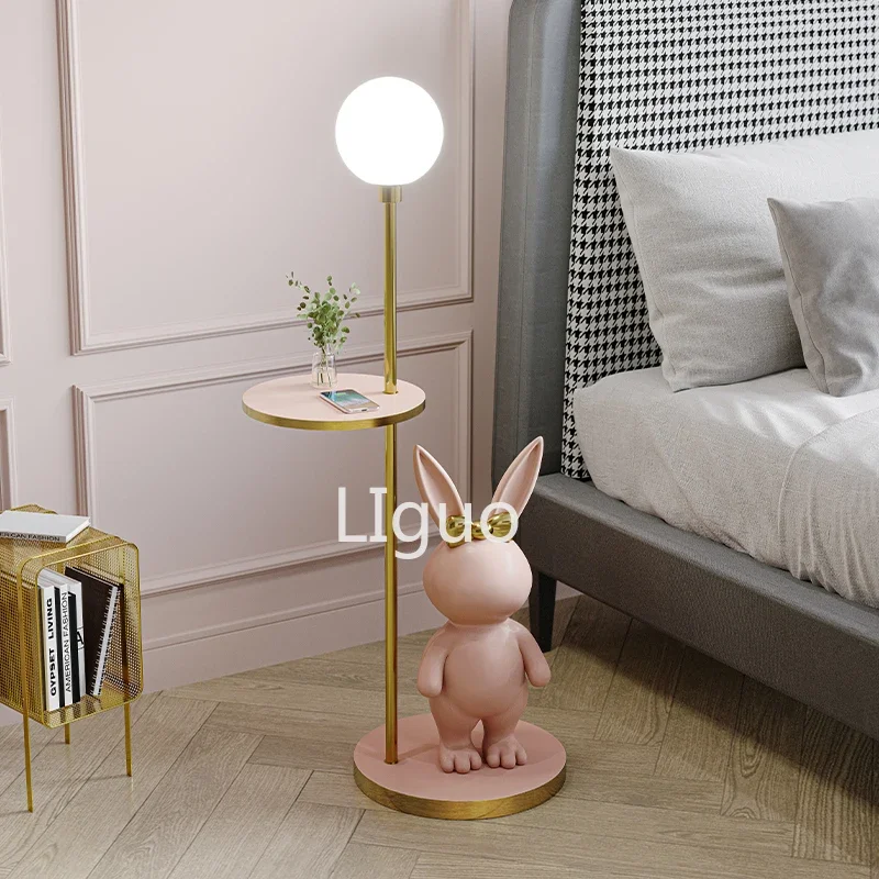 Floor Lamp Nordic Modern Fashion Coffee Table Chirdren Lights E27 Boy and Girl Room Bedroom LED Rabbit Floor Lamp Fixture Led