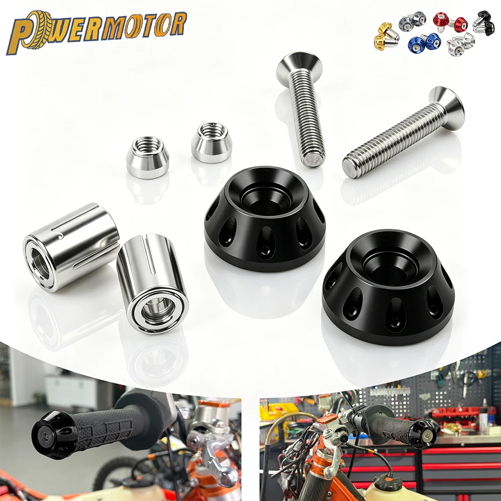 Motorcycle Handlebar End Plugs Caps18MM CNC Aluminum Anti-Vibration Bar End Dirt Bike Scooter Modification Universal Parts
