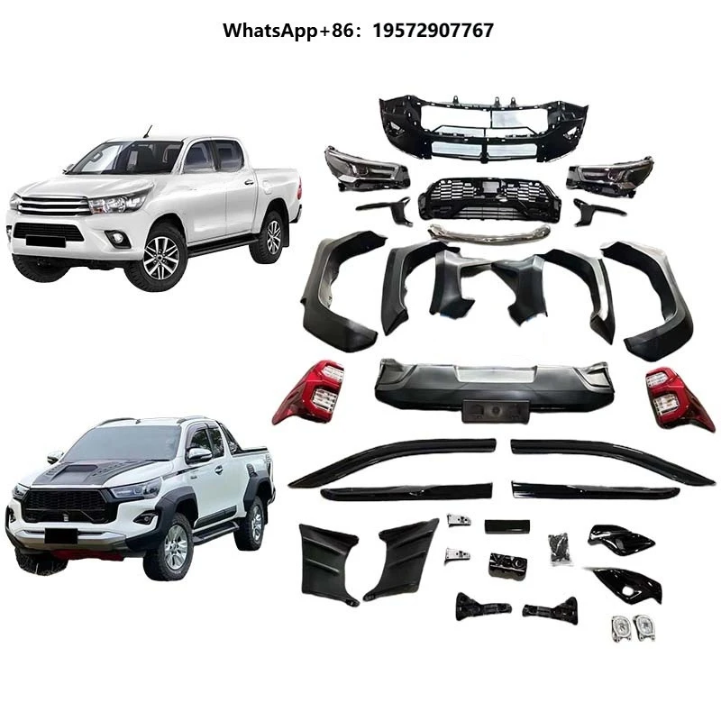 Facelift New Front Bumper SR5 Bodykit Clips 2016-2019 Hilux Gr Sport Park Assist Sensor Cutouts