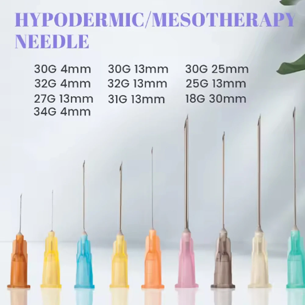 Korea 30G 34G 1.5mm/2.5mm Sharp Tip Meso Disposable Painless Small Needle Irrigator For Superfine Beauty Needle Eyelid Lip Tool