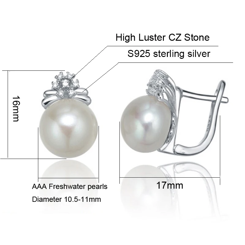 Sinya 925 Silver Natural Pearl Hot Sale Fine Jewelry English Lock Hoop Earring For Ladies Mother Women Best Gift