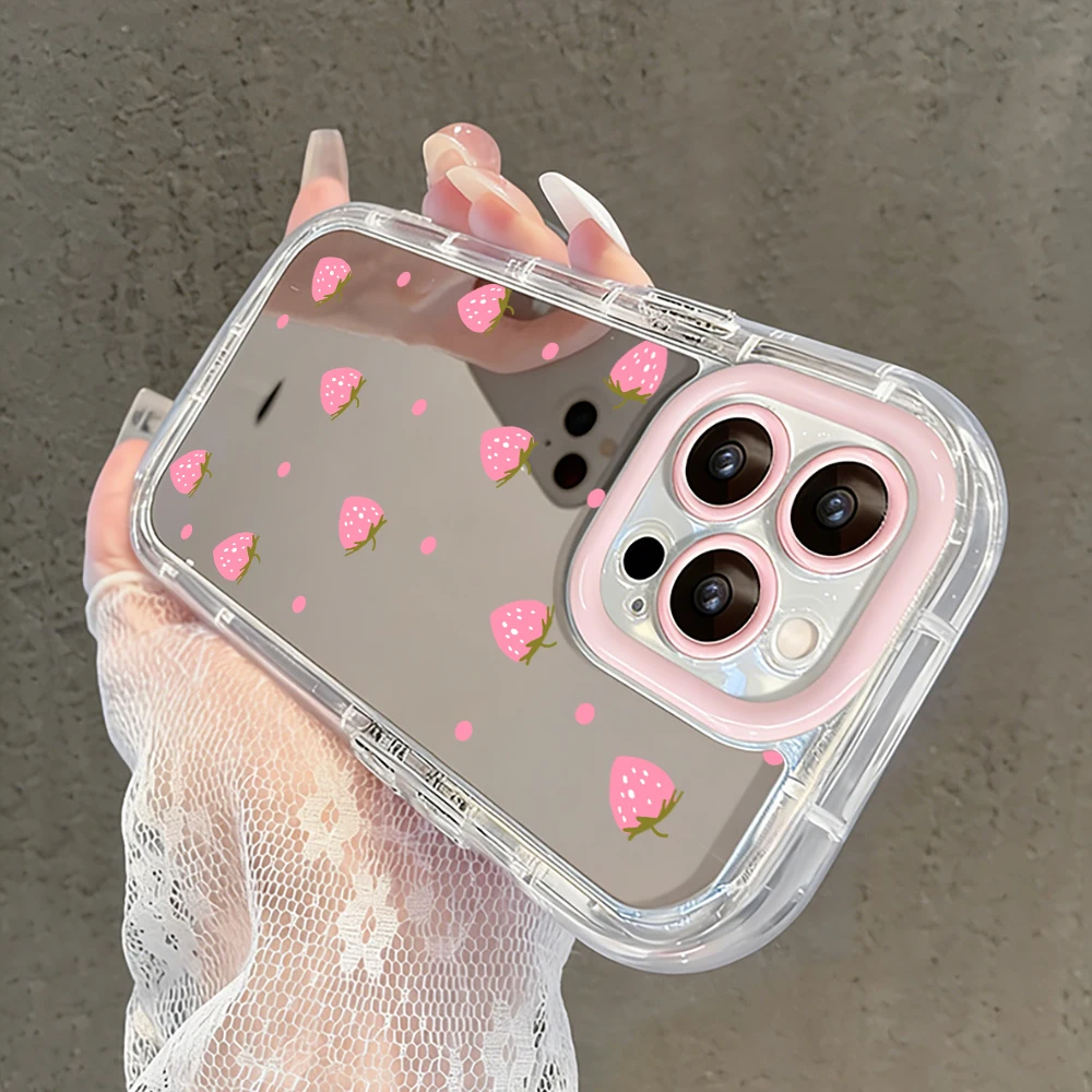 Ölgemälde Rosa Blumen Luftkissen Spiegel Handyhülle für iPhone 17 15 14 16 Pro Max 13 12 11 Pro X XR XS 7 8 Plus 17Air Cover – Detail 5