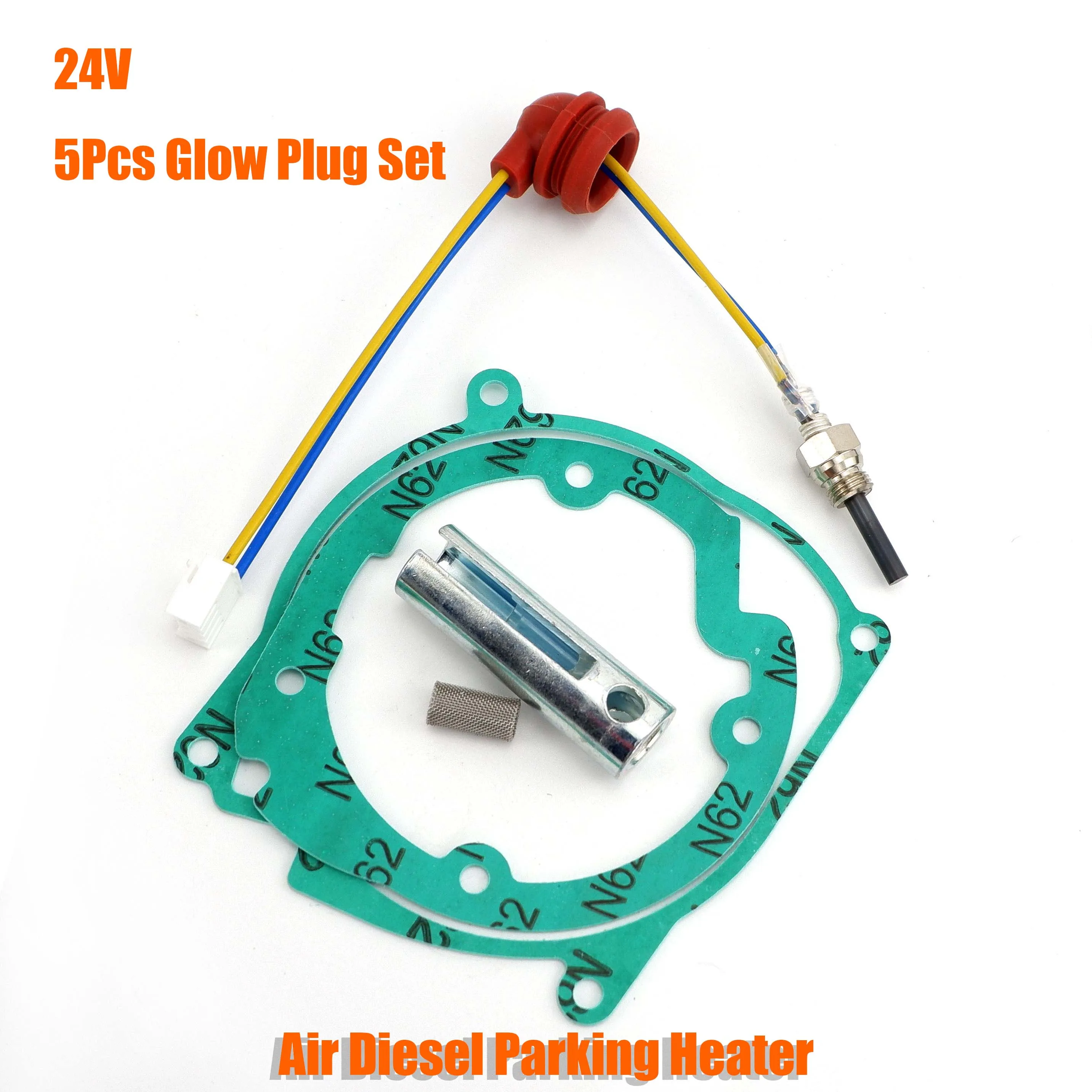 Air Diesel Heater 24V Ceramic Glow Plug Burner & Blower Gasket Strainer Key Tool Set For 3-8kw Car Truck VAN Caravan