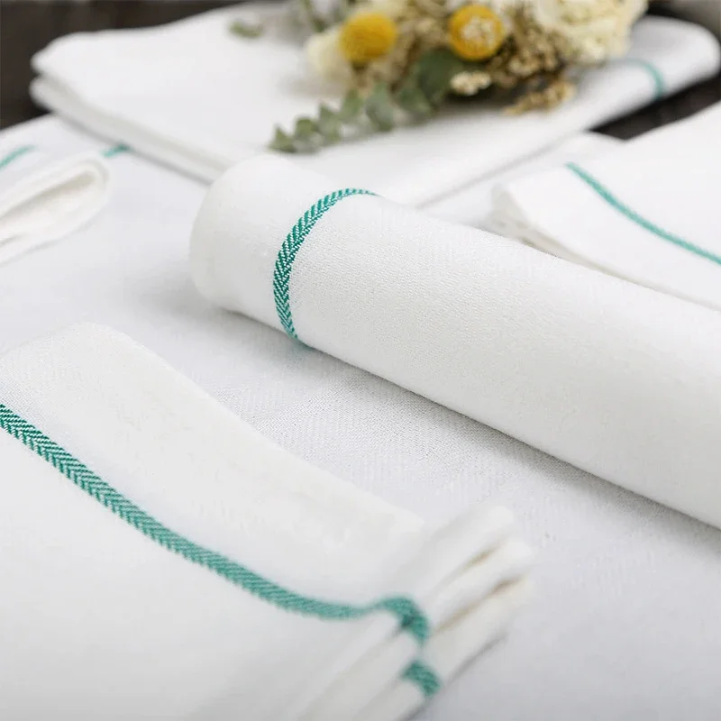 4pcs/set Household Table Cleaning Cloth Cotton Placemat Kitchen Towel White Napkin 30*38cm Tea Absorbent Rag Scouring Pad