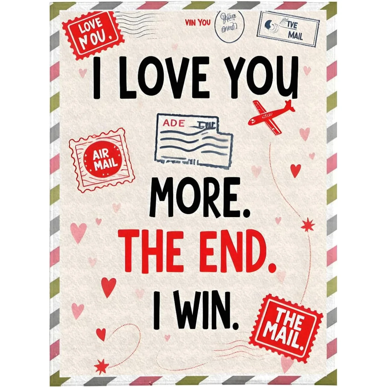 I Love You More The Endd I Wins Blanket - Soft Cozy Throw for Couples, Romantic Gift for Him Her, Anniversary Valentine'S Day Lo