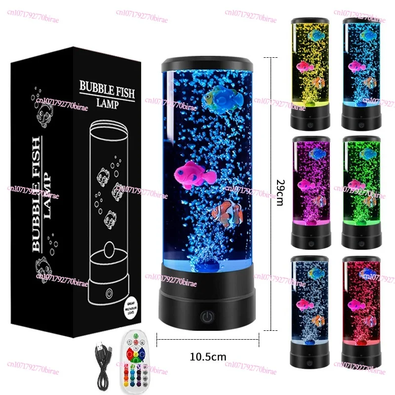 

LED Fish Lamp Ambient Night Light Remote Control Color Changing Decorative Lights Aquarium Birthday Gift For Children bulb light