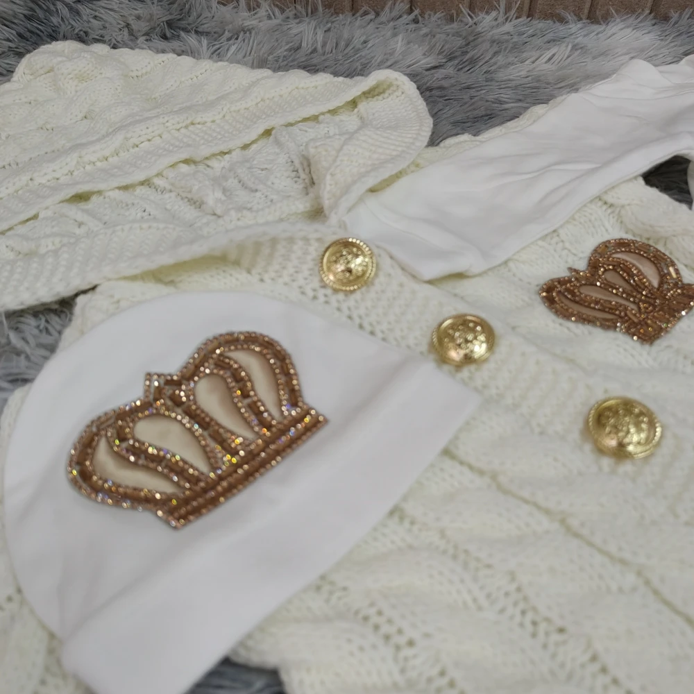 Newborn Girl Pink Layette Outfit Personalized Gold Embroidery Sewing Name Customized Gift Welcome Home Nursery Parajam Outfit