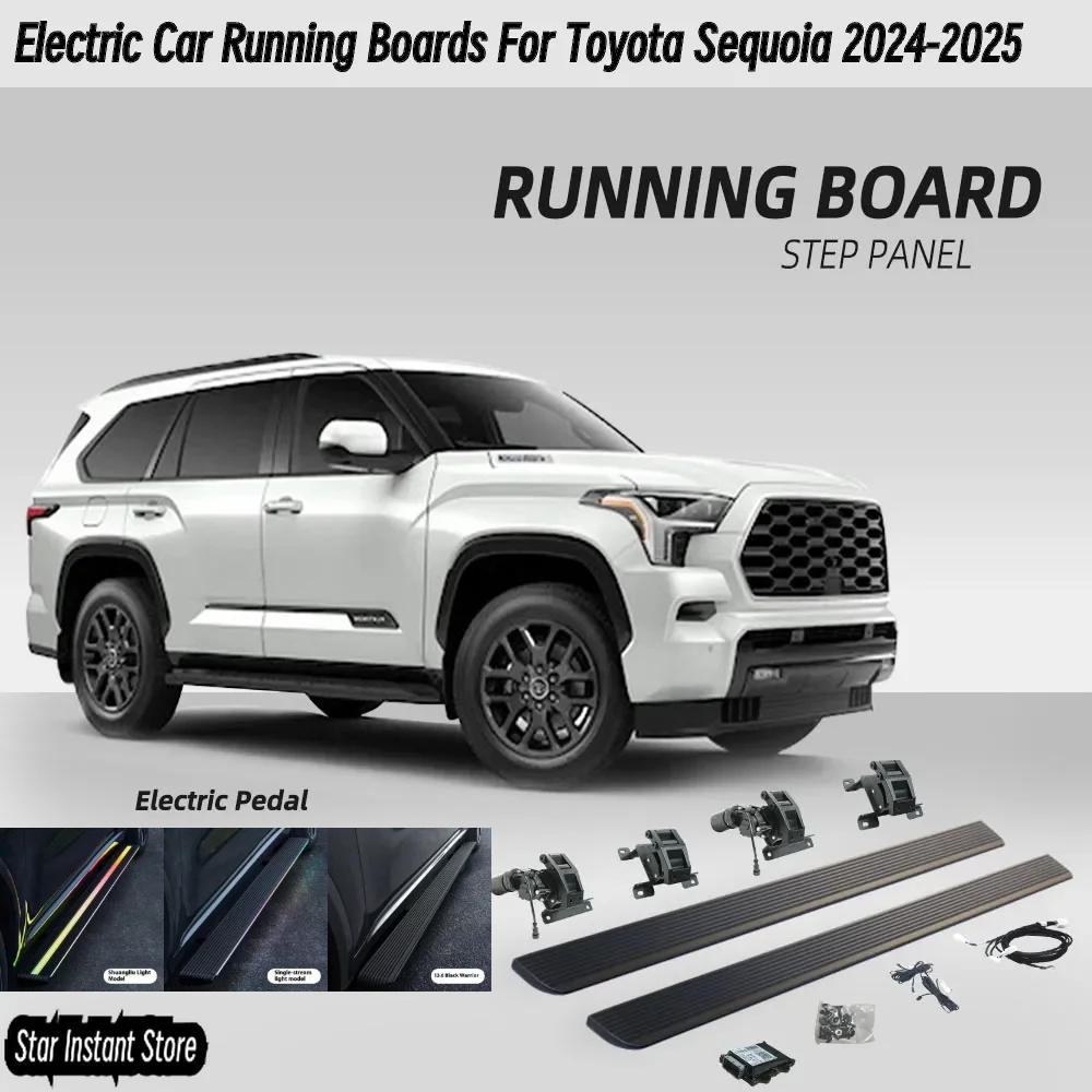 

Auto Retractable Running Boards for Toyota Sequoia 2024-2025, Electric Side Steps with LED Lights, Aluminum Alloy SUV Steps