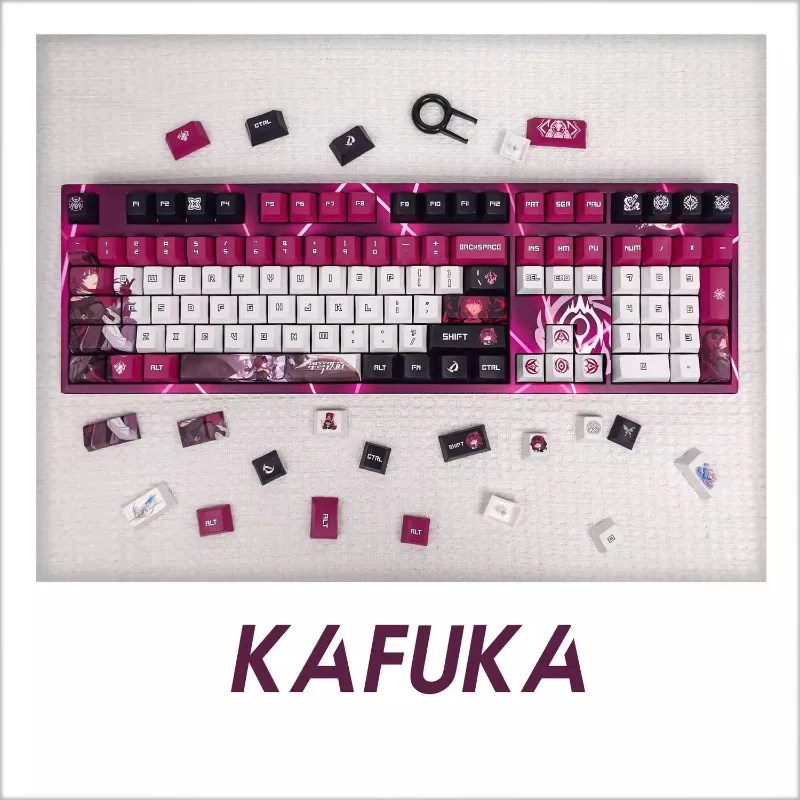 Anime Girl Keycap PBT Sublimation 125 Keys Customized Keycaps for MX Cross Switch Gaming Mechanical Keyboard Accessories Gifts