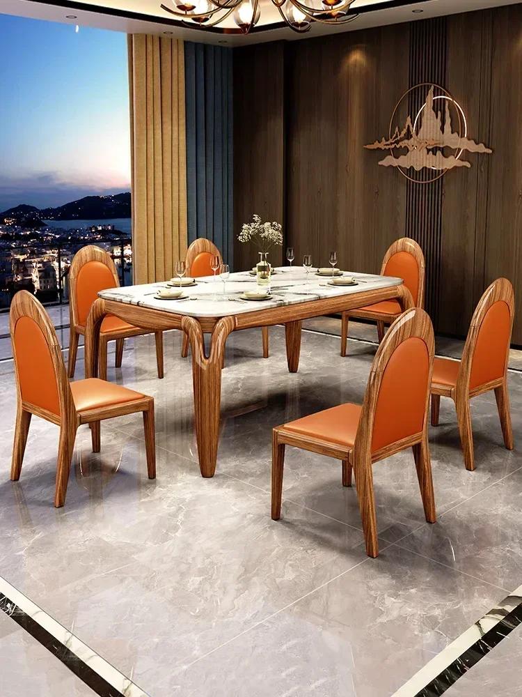 

Новый обеденный гарнитур TAO в китайском стиле: прямоугольный стол и стулья из массива дерева Ugyen для дома