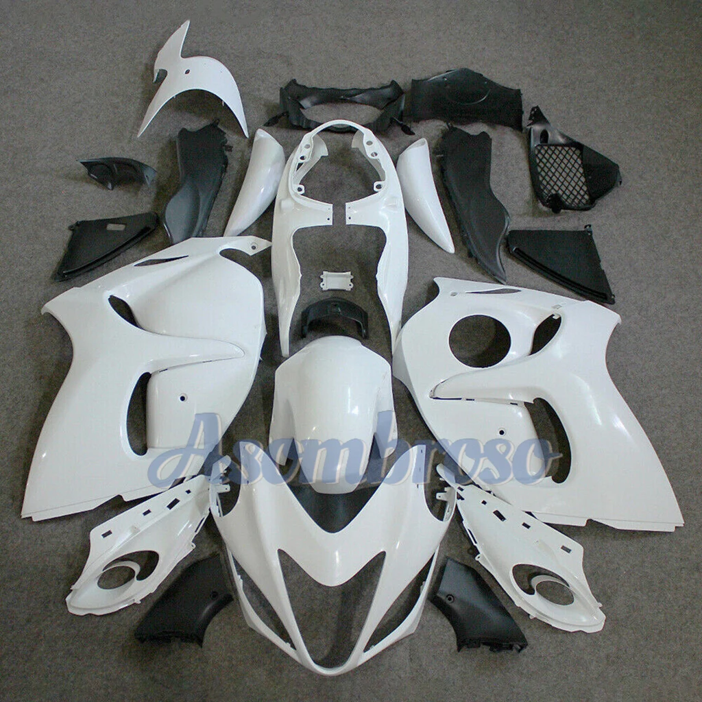 Free Custom fairing kit for Hayabusa Gen2 GSX1300R 2008-2020 GSXR1300 09 10 11 12 13 14 15 16 19 18 Pure White Rebuild fairings