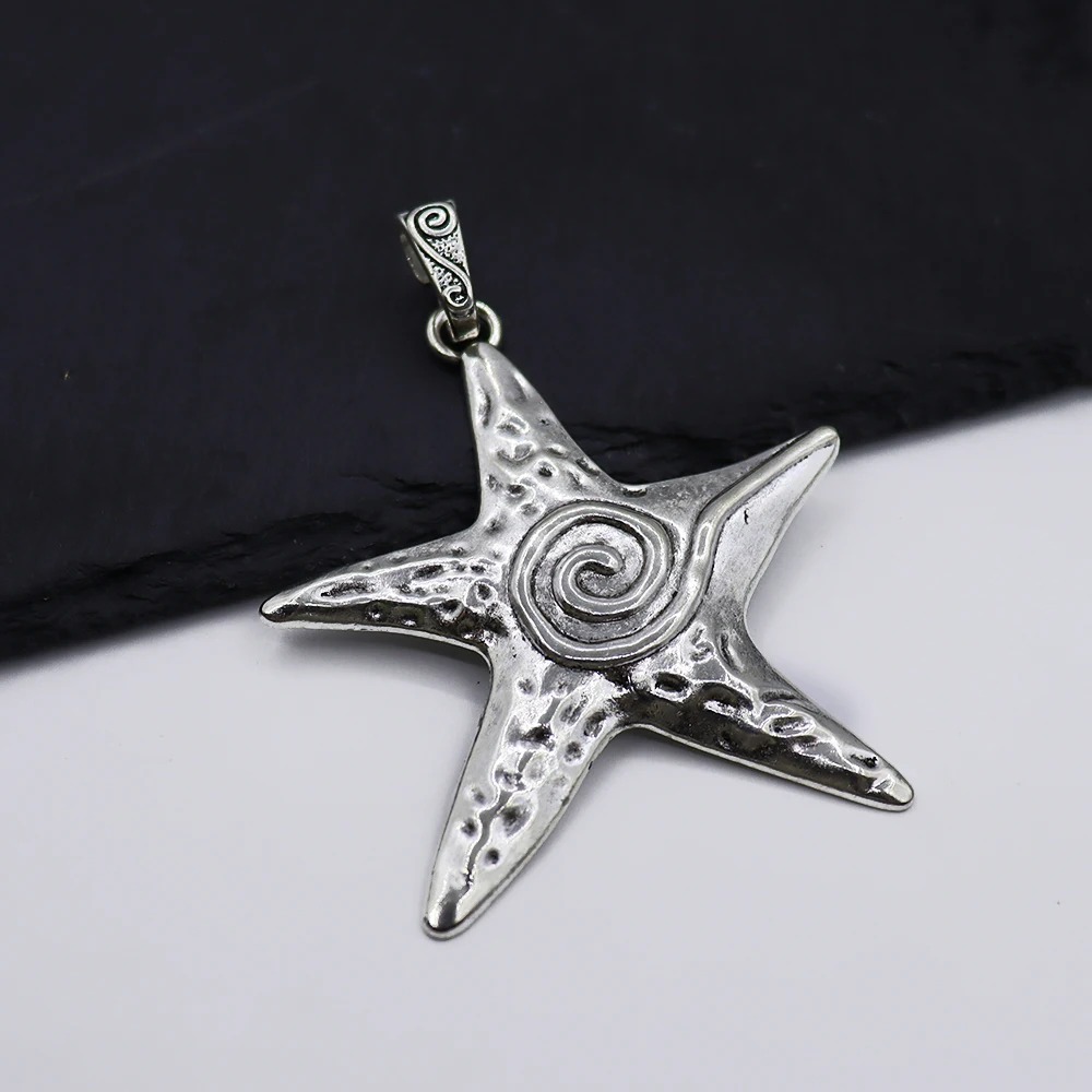 1PCS 66*81mm Picture Color Big Starfish Charms Marine Organism Pendant Metal Alloy DIY Necklace Bracelet Earrings Marking