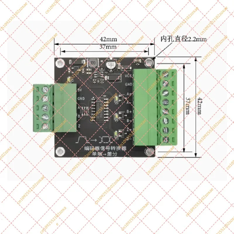 Single-Ended to Differential Signal Converter Board Long Distance Line Driver Communication Module RS422