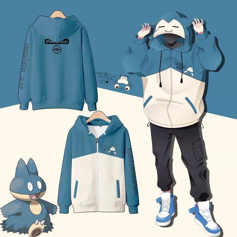 New Cartoon Pokemon Snorlax Hoodie Men Women Loose Korean Printed Sweatshirt Casual Coat Cartoon Casual Top Ins Tik Tok Hot Gift