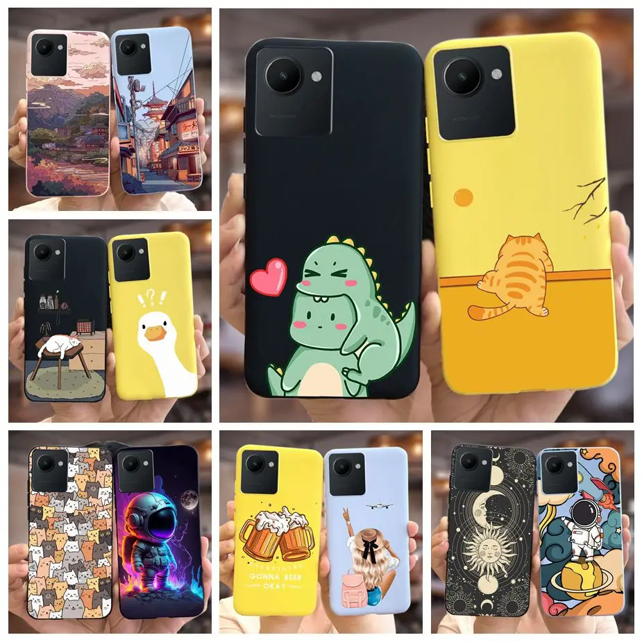 For Realme C30 Case Realme C30s RMX3690 Cute Fashion Cartoon Cover Soft Silicone Phone Case For Realme C30 C30s RealmeC30 Bumper