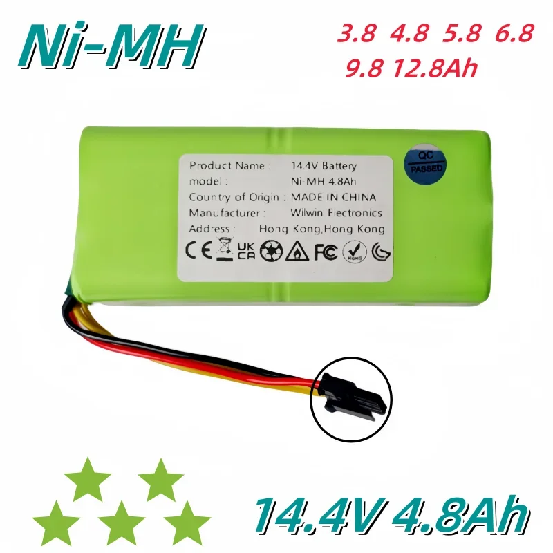 Suitable for Midea vacuum cleaner robot battery lpega 14.4V 4.8Ah NI-MH VCR03W VCR03 battery Redmond RV-R300 BBK BV3521 RV-R310