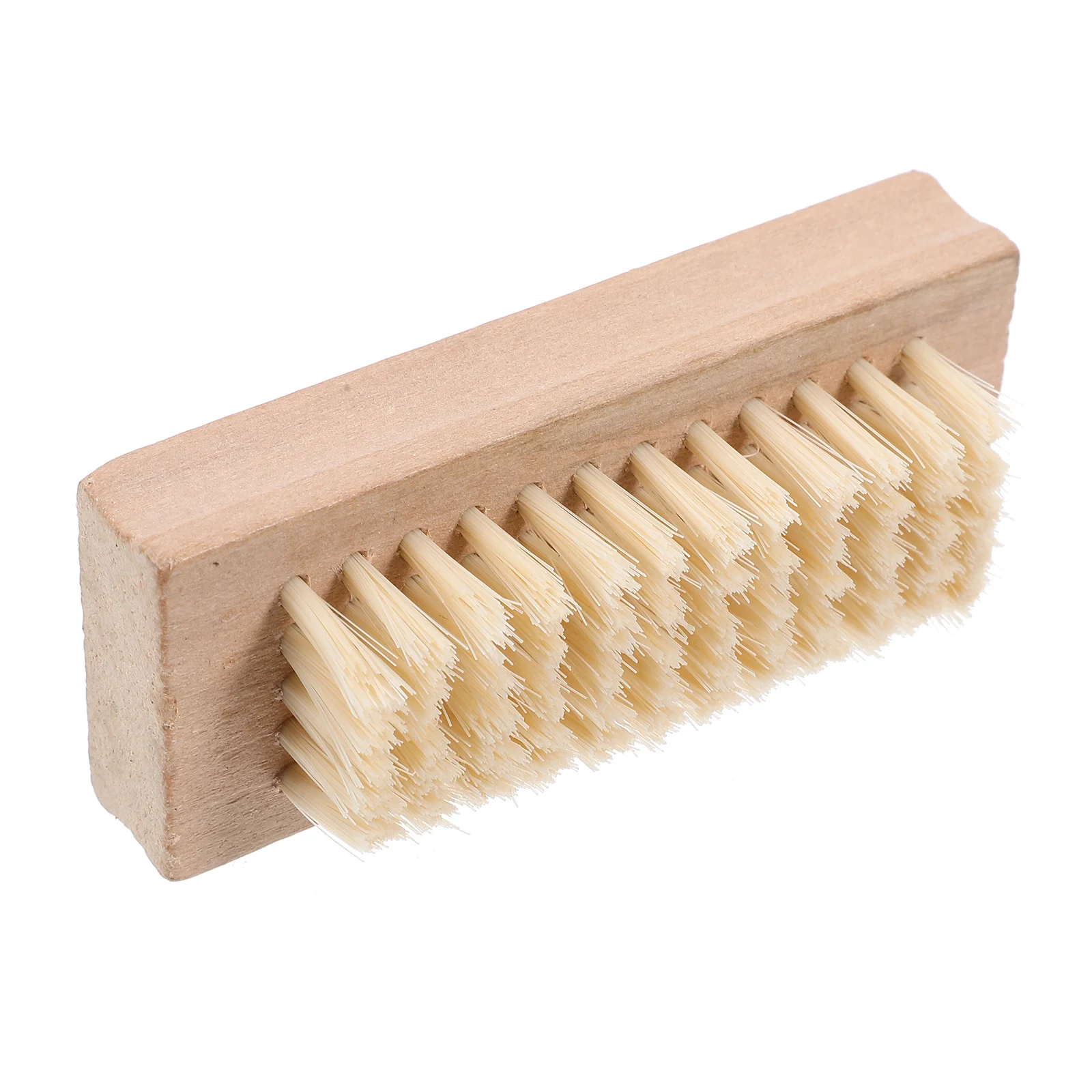 

Double Sided Natural Bristle Nail Brush Wooden Handle Smooth Round Compact Shape Suitable Spa Massage Hands Feet Washing