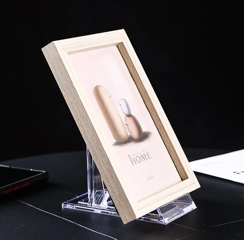 Adjustable Cards Holder For Trading Card Support Triangle Card Display Stand Transparent Memorial Challenge Coin Capsule Holder