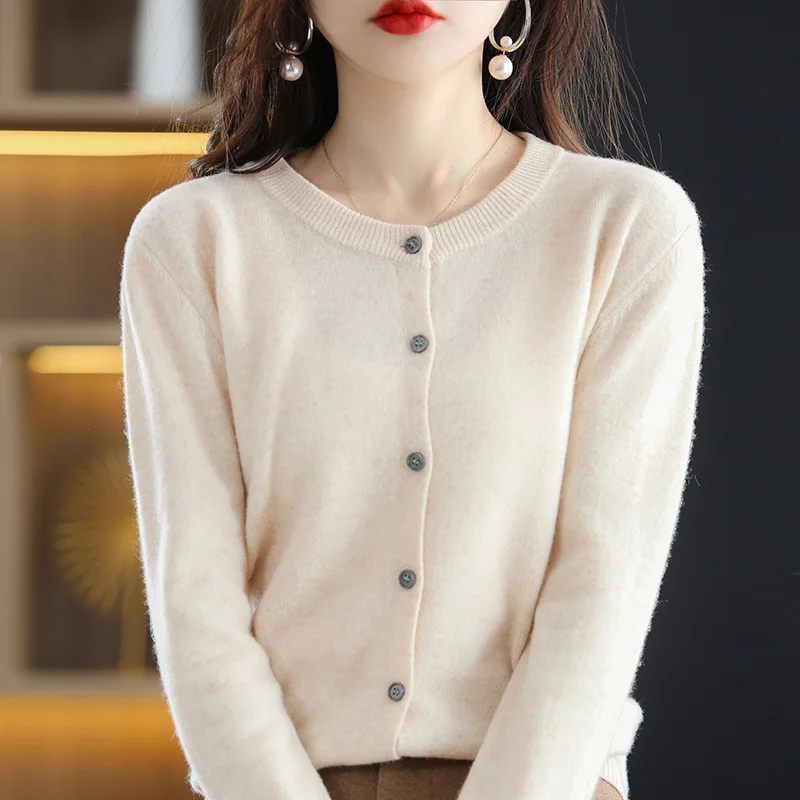 

Zjaiss Women Cardigans 2025 Autumn Winter Sweater O-neck Single Breasted Loose Lady Knitwear Sweater Korean Femme Tops
