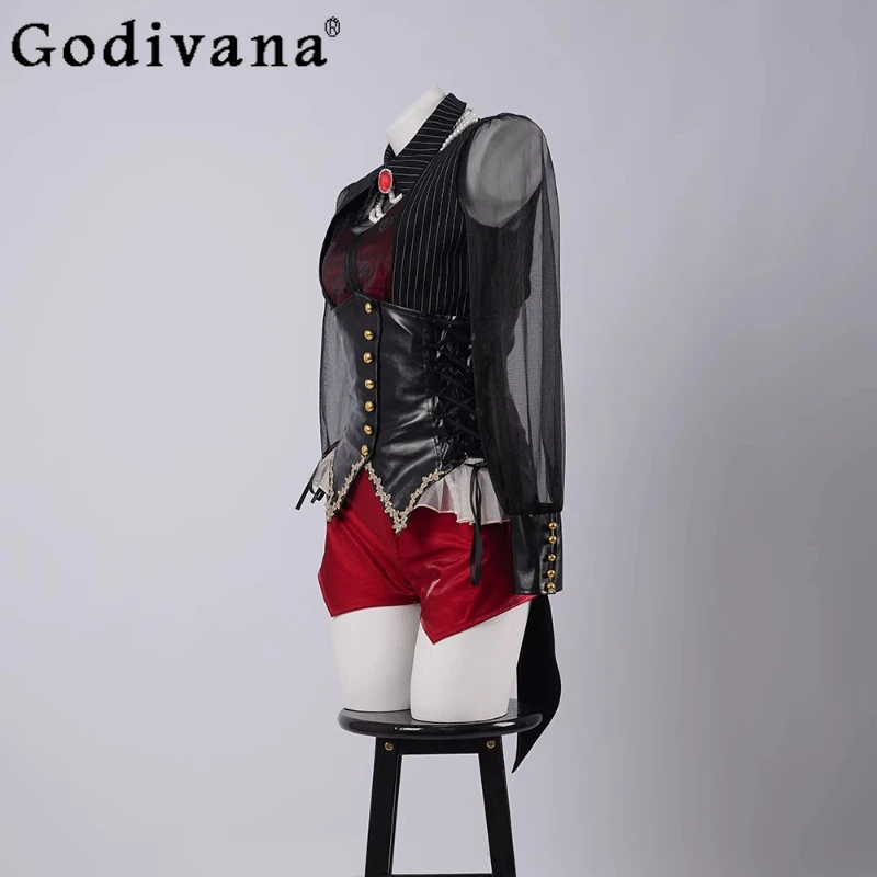 Женская рубашка с длинным рукавом и короткий комплект Cos, двумерные костюмы для кукол Game Carol, женские анимационные костюмы для пения