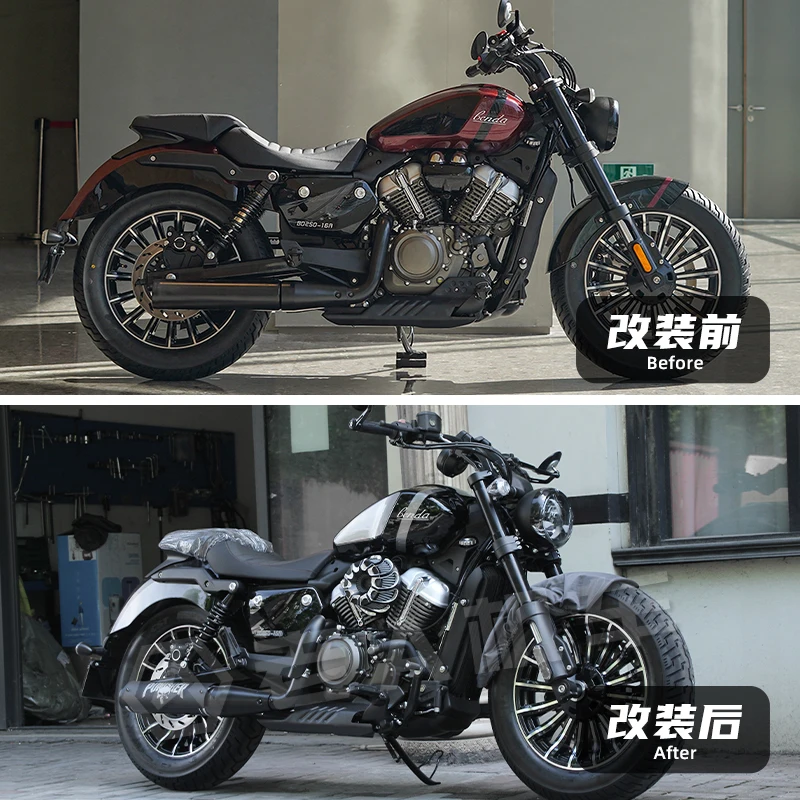 

Motorcycle modification transparent air filter intake electric cover