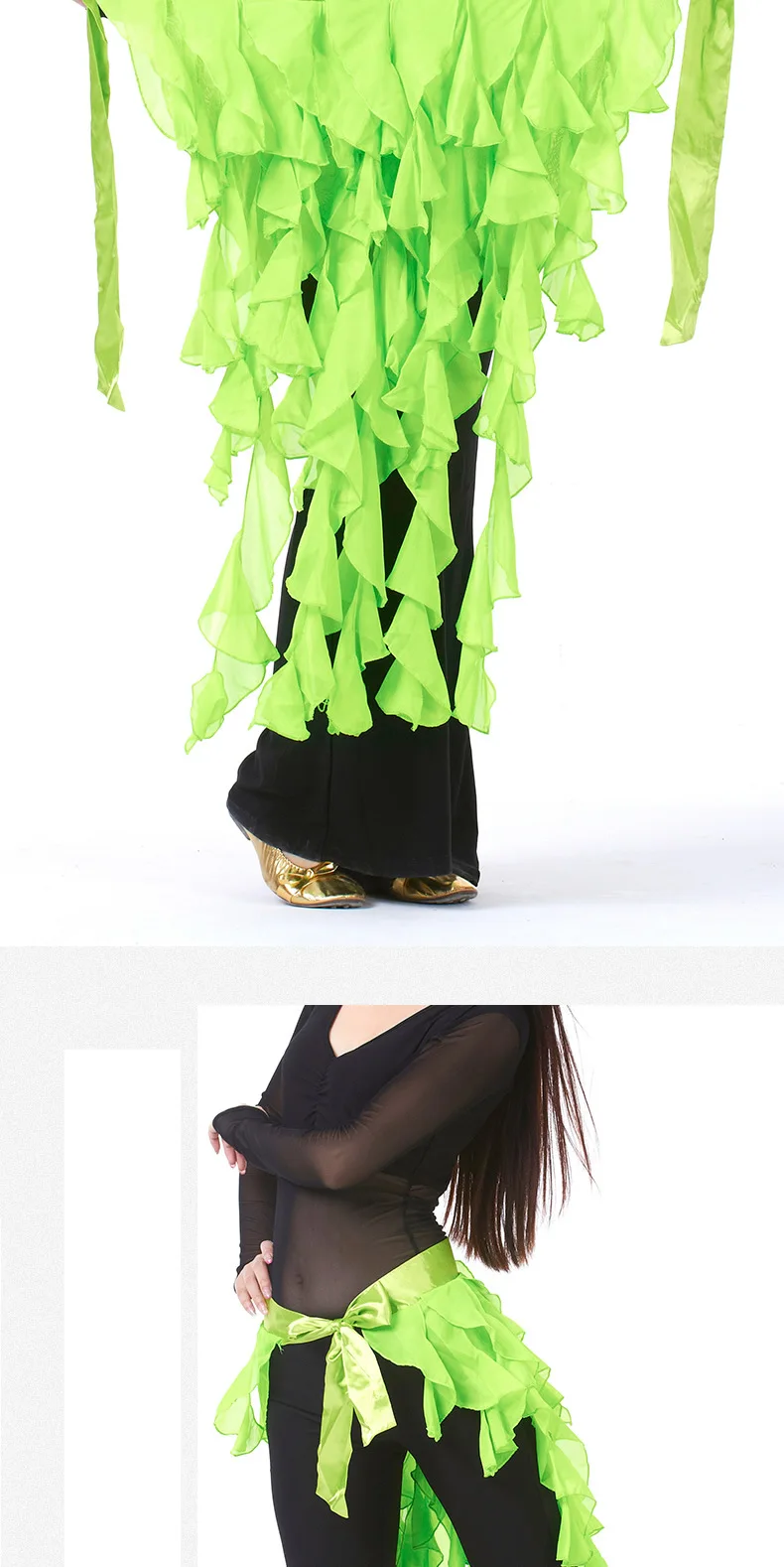 1PC frauen Bauchtanz Hüfte Schal Gürtel Rock Latin Dance Gürtel Neun Schwanz Fuchs Rock Leistung Quaste Welle rock – Detail 12
