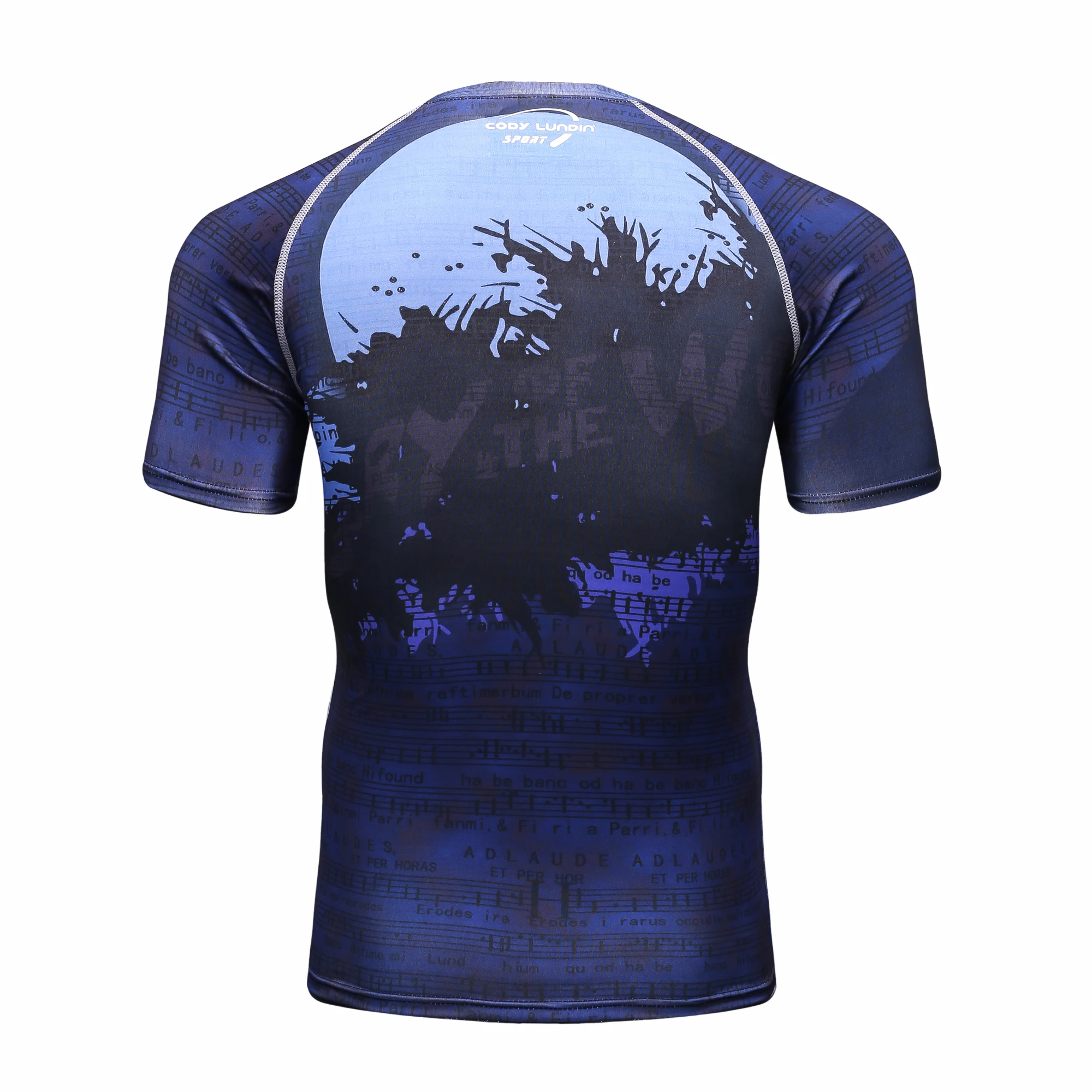 Cody Lundin Wolf Short Sleeve Fitness Rash Guard T-shirts for Men Rashguard Jiu Jitsu Bjj Mma Boxing Mixed Martial Arts Wear