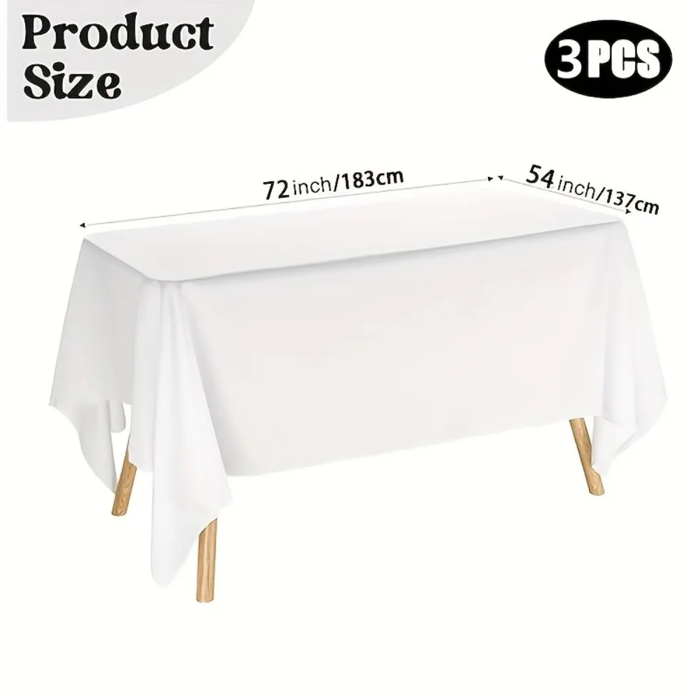 Plastic rectangular tablecloth set 3 pieces suitable for 6 foot tables disposable tablecloths perfect for parties gatherings