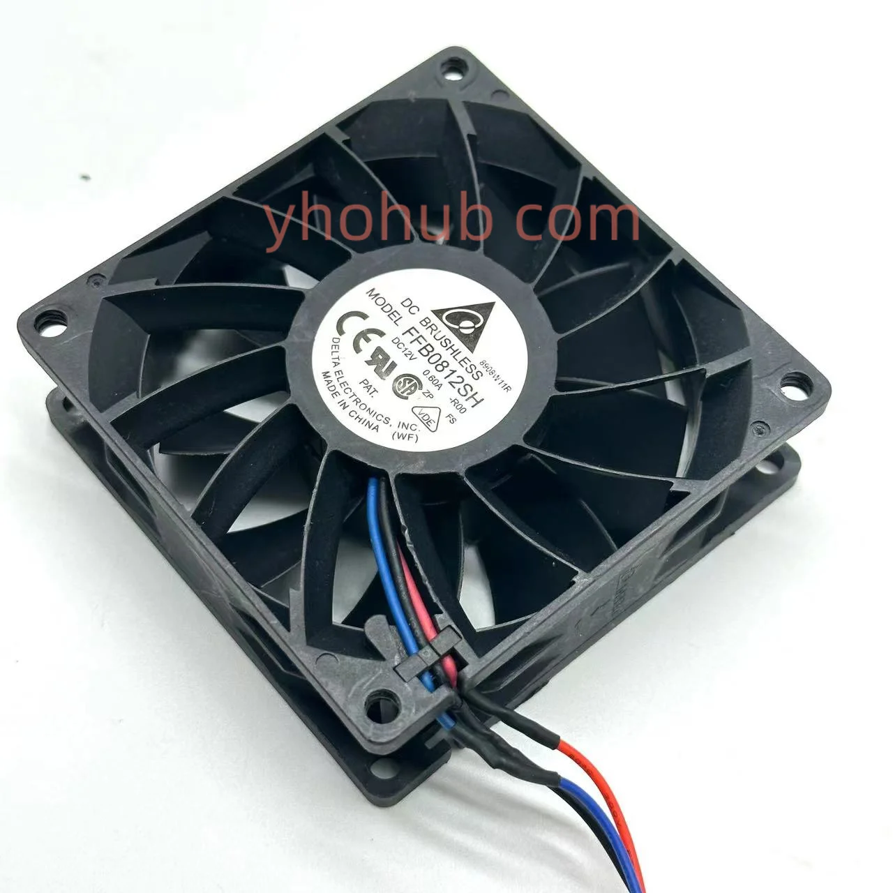 

Delta Electronics FFB0812SH R00 DC 12V 0.60A 80x80x25mm 3-Wire Server Cooling Fan