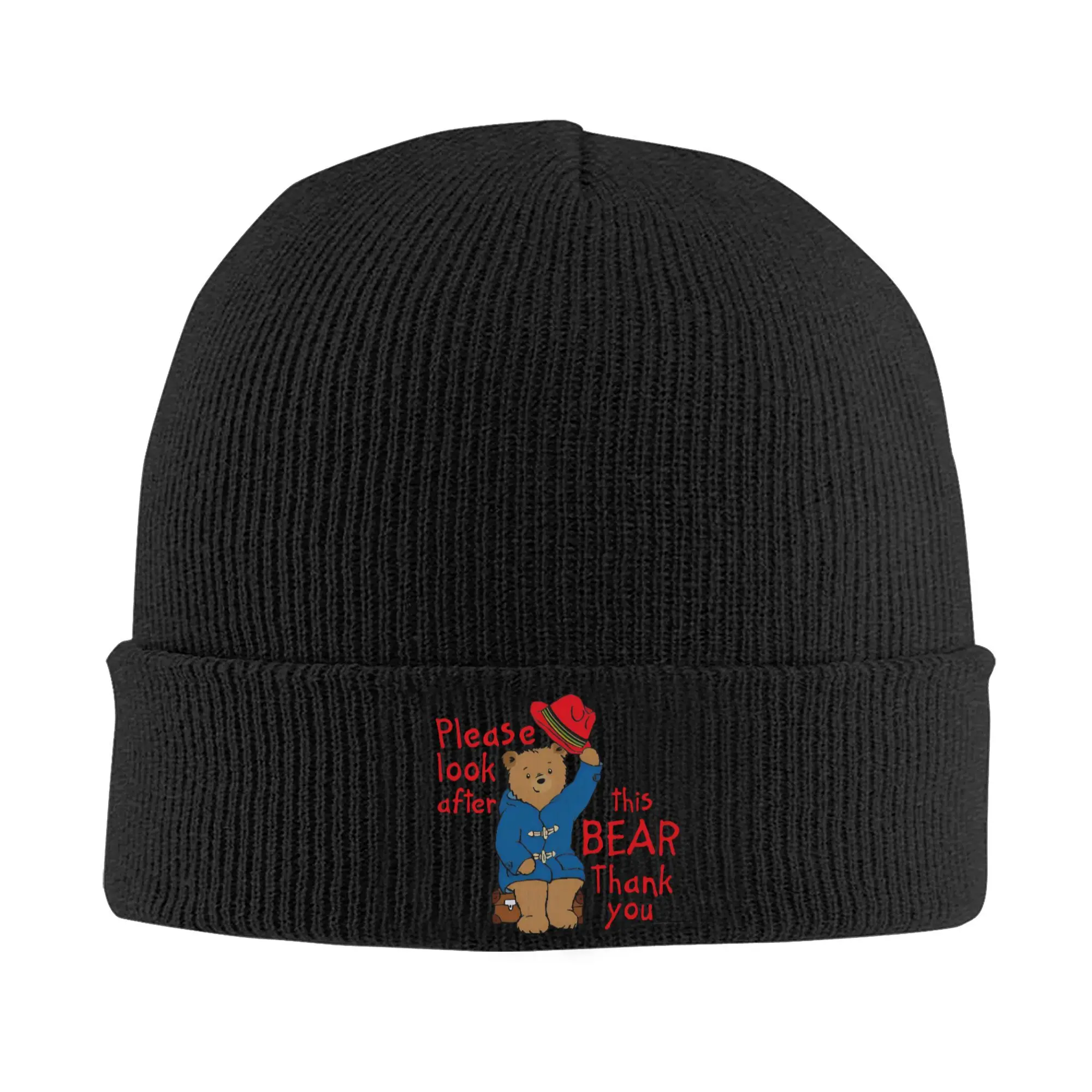 Britain Paddington Brown Bear Knitted Hat Autumn Winter Beanies Baggy Movie Cartoon Cap Female Male Acrylic Hip Hop Skullcap