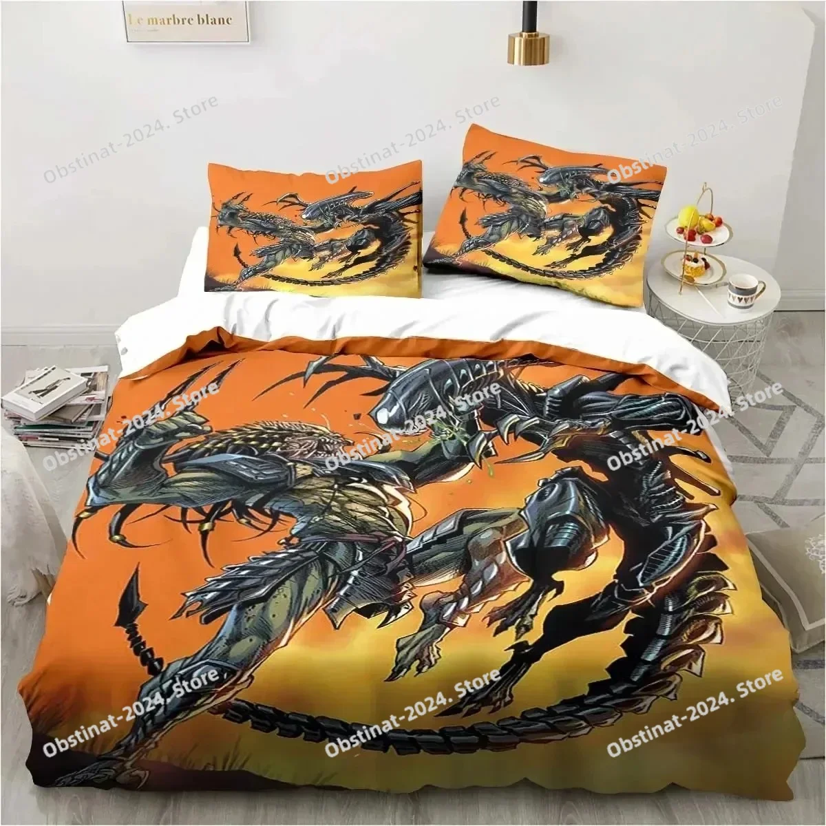 

Alien Vs. Predator Predator Movie Bedding Set Printed Duvet Cover Pillowcase Single Double Style Queen King Size Sets