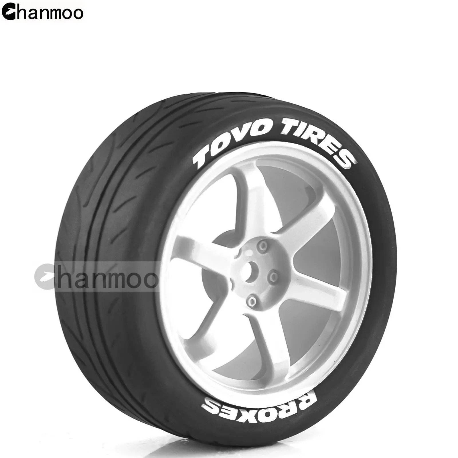Chanmoo 1/10 RC Rally Racing Wheels Tires On-road Car Tyres with 12mm Hex for Tamiya TT01 TT02 XV02 XV01 TA06 HPI KYOSHO PTG2
