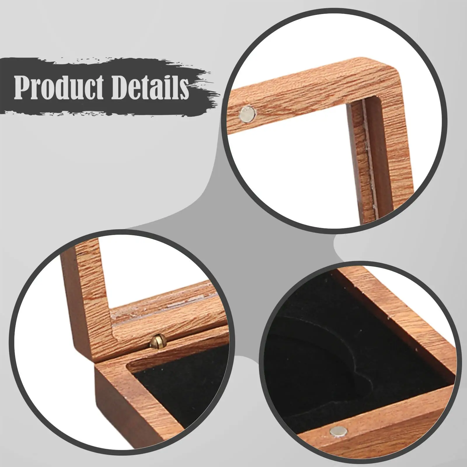 Wooden Coin Presentation Display Box,Organizer Home Velvet Inside Gift Box Commemorative Coin Holder Coin Capsule for Medallions