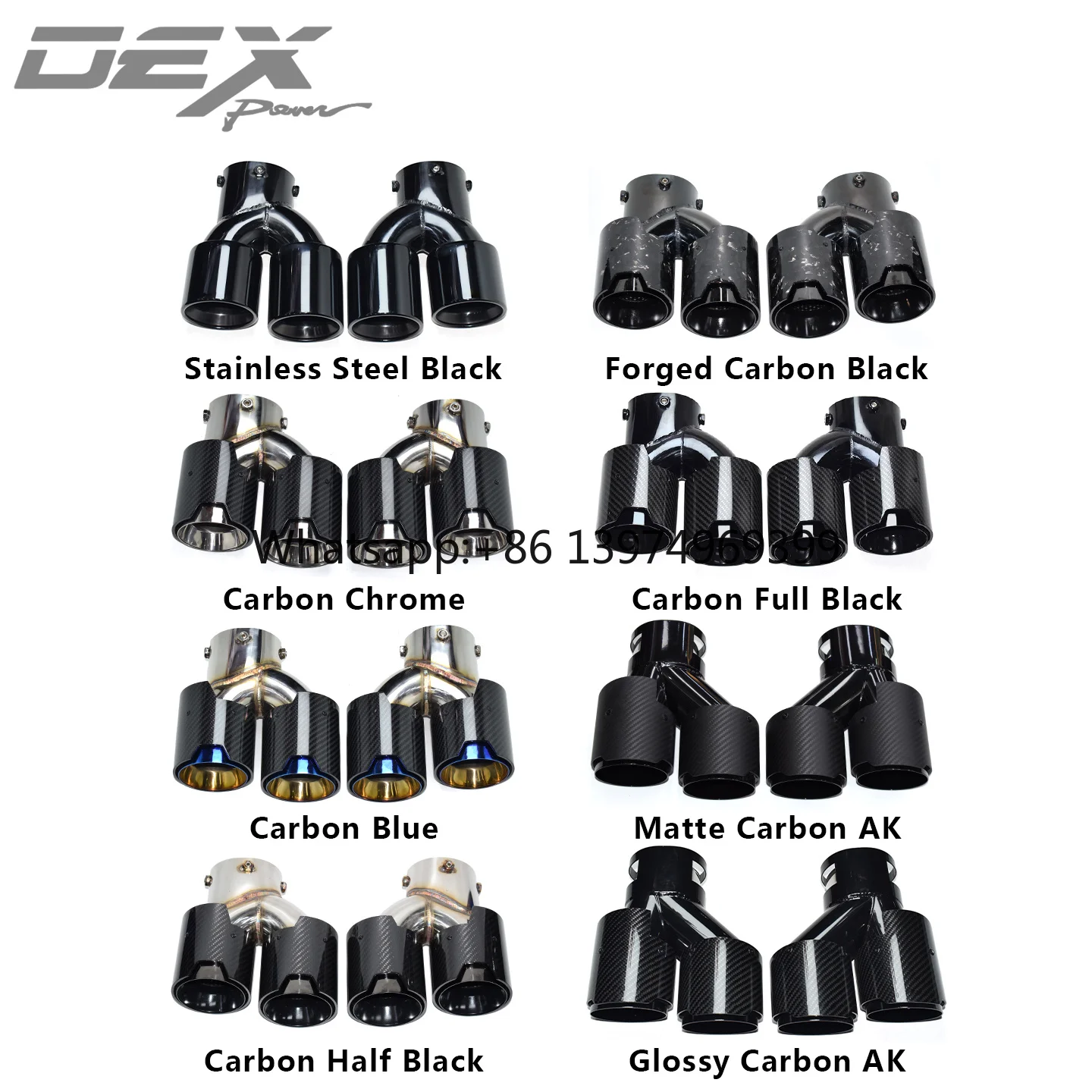 DEX Exhaust Tip for M240i M340i M440i G20 G21 G23 G42 Performance Styles Carbon Fiber Quad Exhaust Muffler Tips Nozzle Tail Pipe