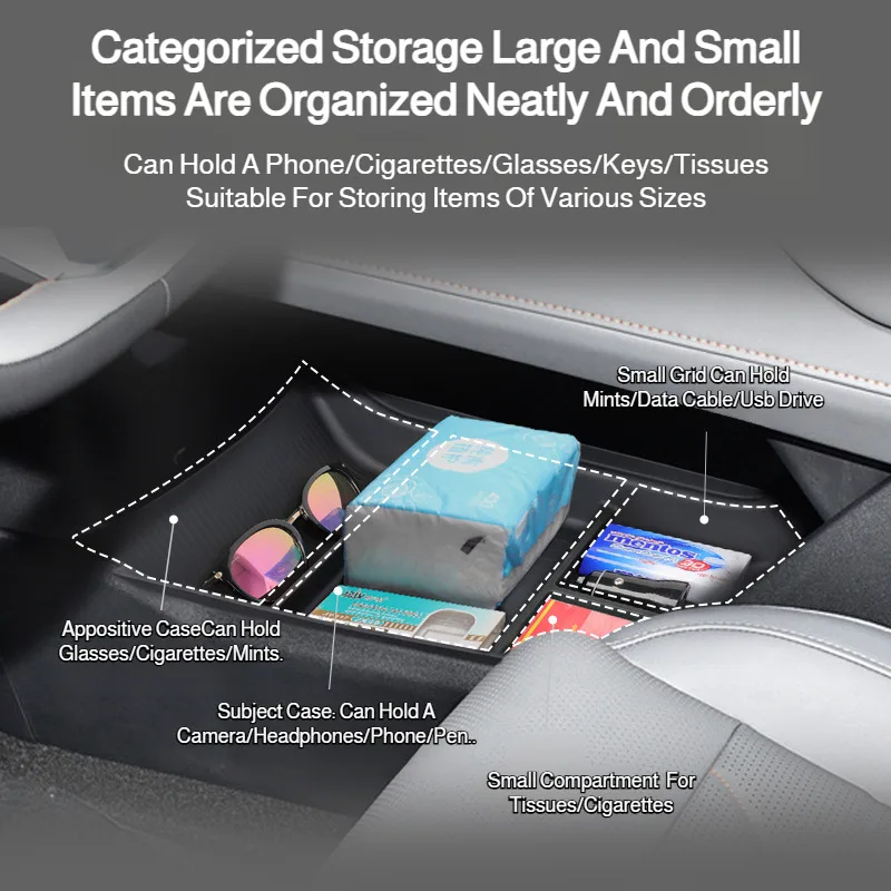 Center Console Storage Box Car Interior Organizer for Modification Popular Auto Accessory Vehicle Storage Solution