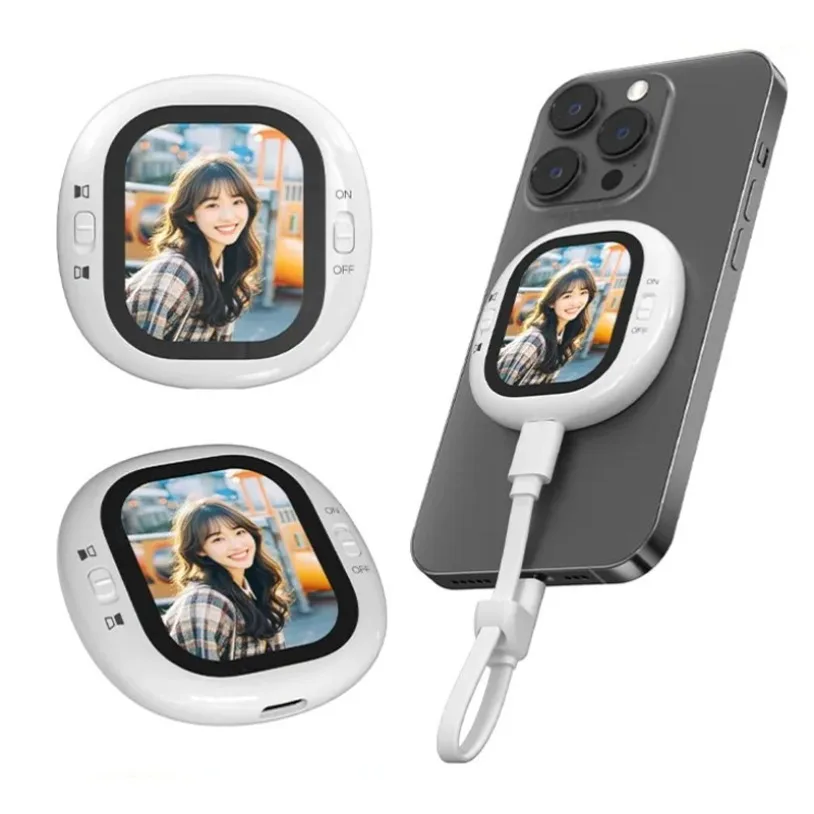 

Mini Wireless Selfie Monitor Screen Magnetic 4K Bluetooth Selfie Monitor Screen with Vlog Live Stream /Selfie for iPhone/Android