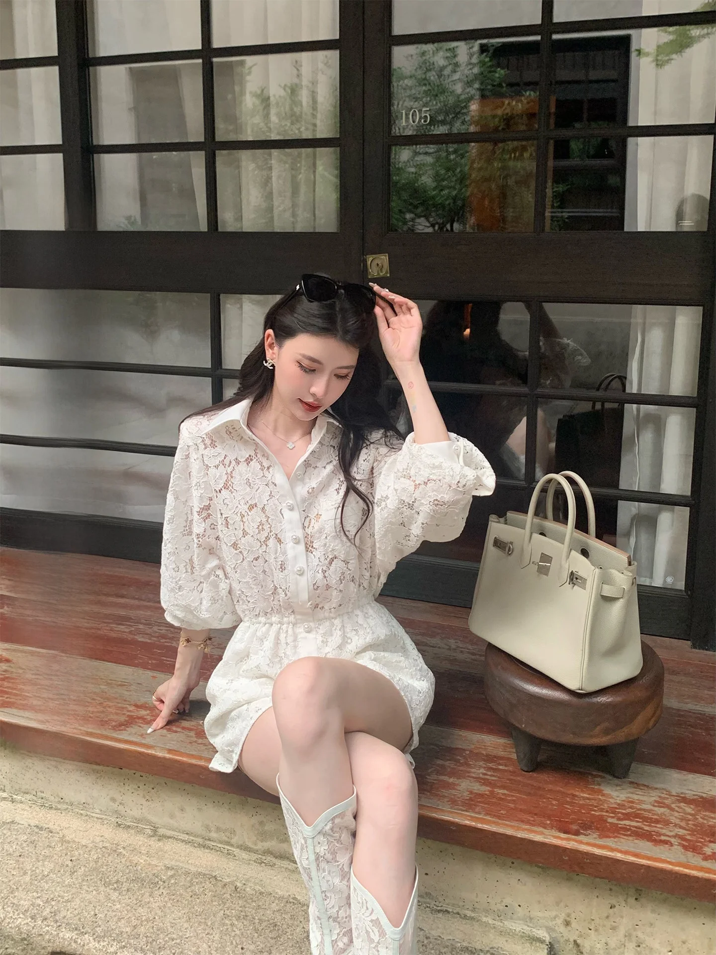 

Ele Lace Jumpsuit ort Pants for Women High Waist Straight Leg Commuter Sle Spring Faion Old Money Trend