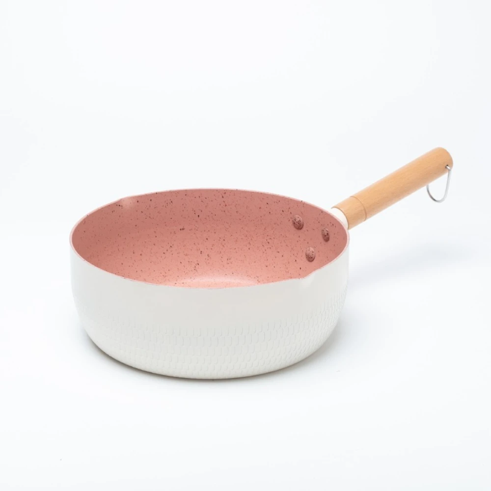 1PCS Nicht Stick Braten Pfannen Holzgriff Design Sogar Wärme Verteilung Milch Topf Home Küche Kochgeschirr für Babynahrung camping Picknick