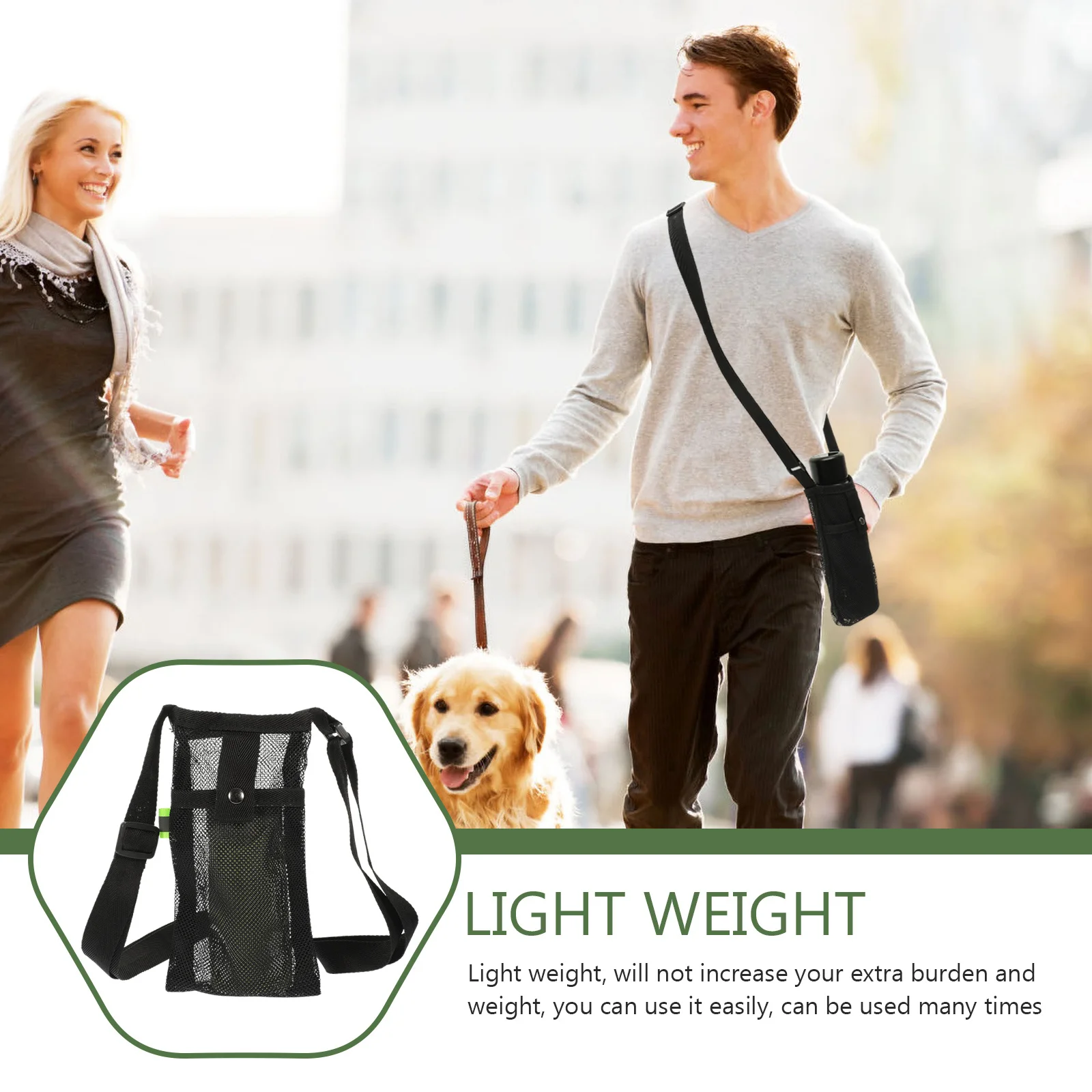 

Portable Water Bottle Bag Durable Nylon Mesh Design Scratch-Resistant Lightweight Outdoor Camping Water Kettle Pouch Holder with