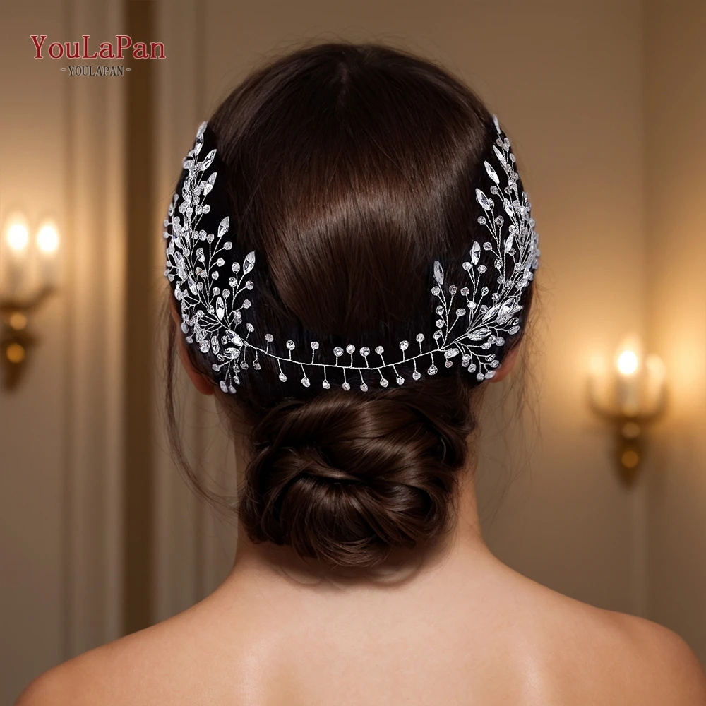 YouLaPan Wedding Crystal Bride Hair Band Bridesmaid Handmade Hair Accessories Women Rhinestone Headwear Girl Party Gift HP581